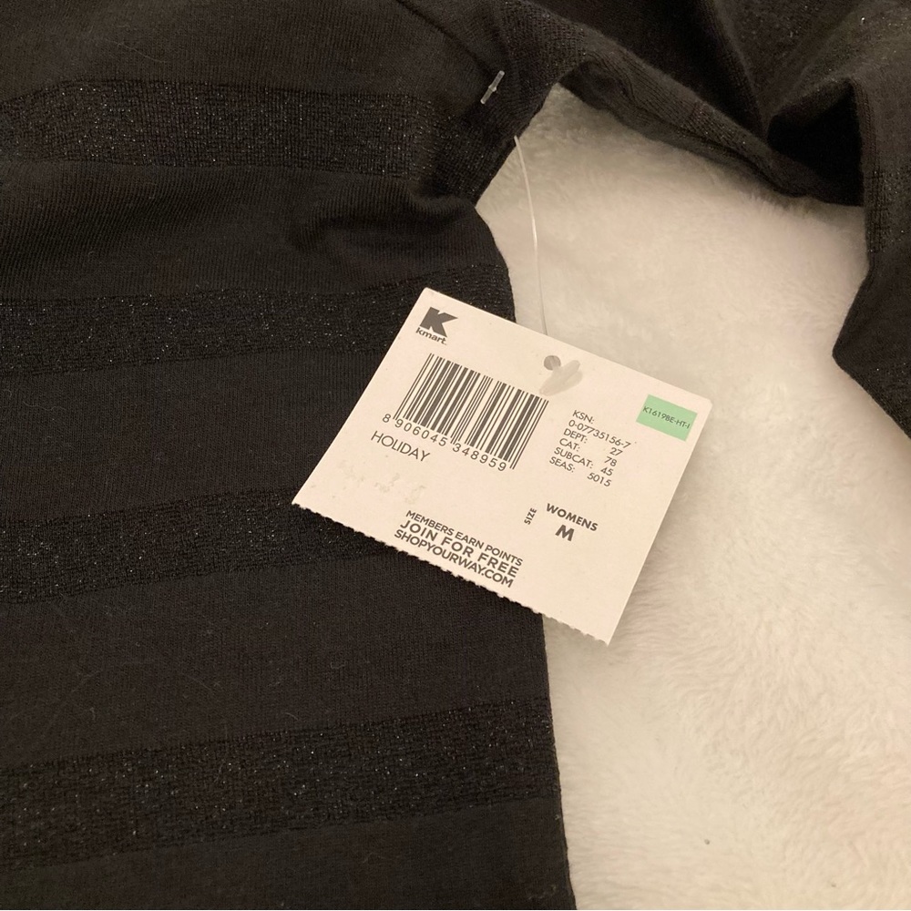 Black Metallic Stripes Basic Editions Long Sleeve… - image 9